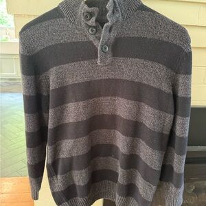 Kids Black and Gray Striped Sweater